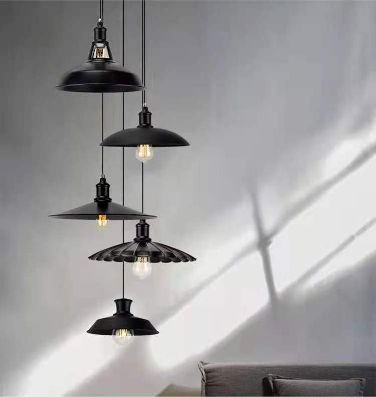 Factory Cafe Bar Simple design country black vintage pendant light industrial ceiling light lamp fixture e27