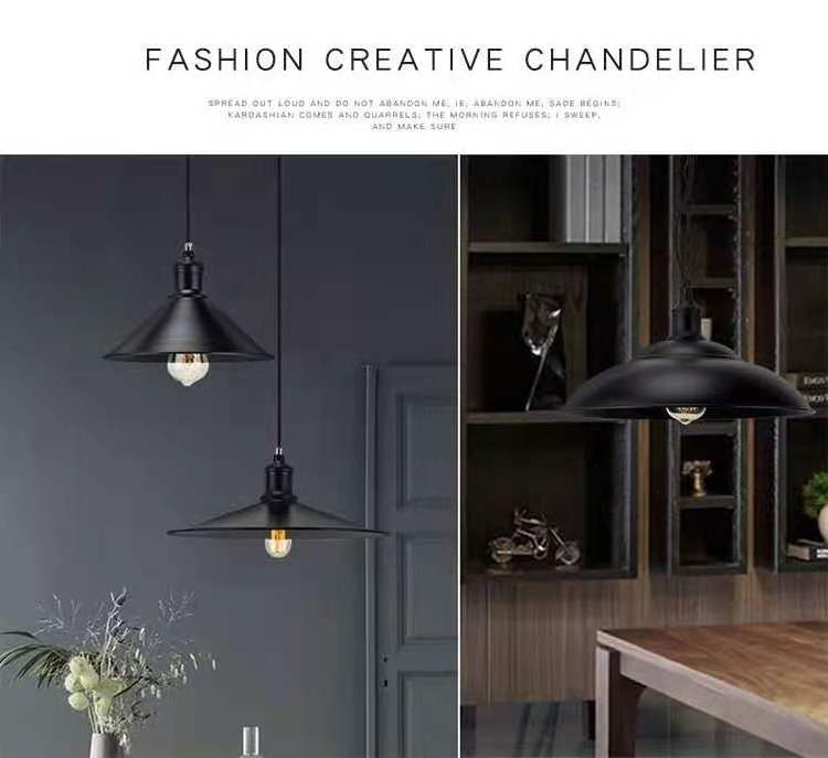 Factory Cafe Bar Simple design country black vintage pendant light industrial ceiling light lamp fixture e27