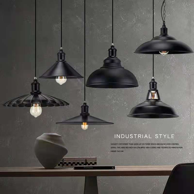 Factory Cafe Bar Simple design country black vintage pendant light industrial ceiling light lamp fixture e27