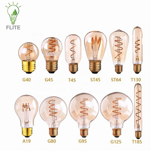 Retro led Edison Light Bulb G40 T45 ST64 G80 G95 G125 E26 E27 LED soft Dimmable Filament Bulb 220V for Chandelier