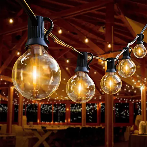 Waterproof Connectable Hanging Christmas Lights EU AU Plug Edison Style Globe Bulbs 25 Feet 100ft G40 Globe Patio Lights