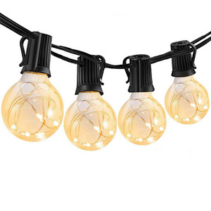 Copper Wire G40 Led String Lights Garland Patio Outdoor Led Lamp Filament Vintage Festoon Lights For Cafe Backyard Gazebo Decor