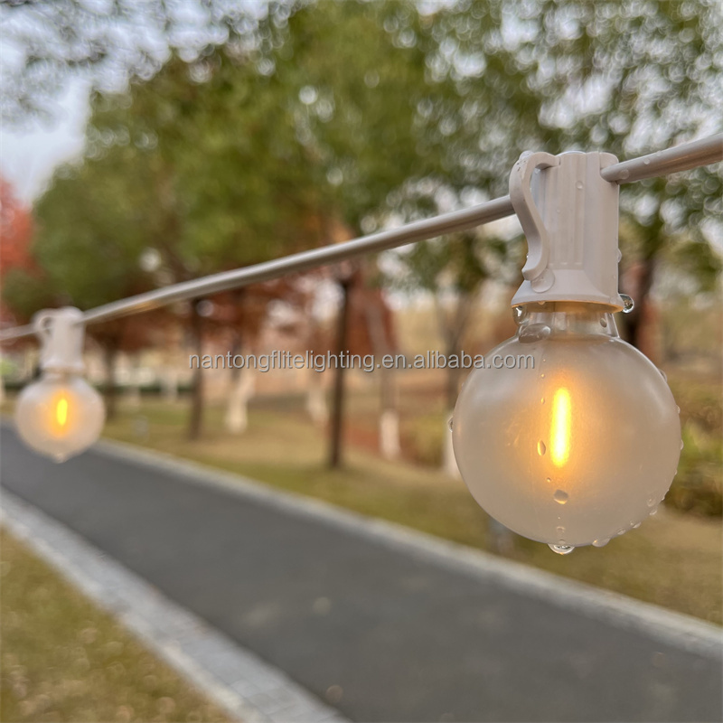 Holiday Decoration Christmas Light Indoor Outdoor Led G40 White Matte style Tungsten String Light