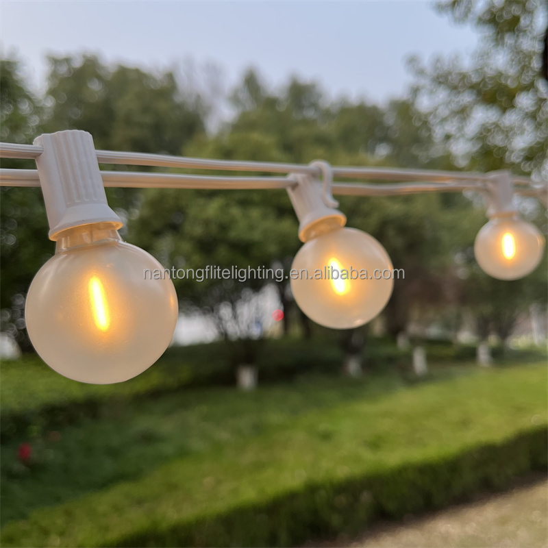 Holiday Decoration Christmas Light Indoor Outdoor Led G40 White Matte style Tungsten String Light