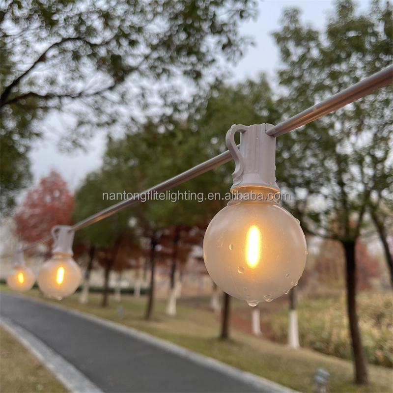 Holiday Decoration Christmas Light Indoor Outdoor Led G40 White Matte style Tungsten String Light