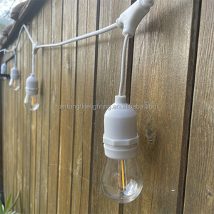 White Cable Tent Outdoor Camping Decorative String Light With S14 Plastic Bulb