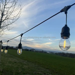 Hanging Dimmable S14 Vintage Edison Bulbs 48ft Commercial garden Party Patio Light Waterproof IP65 LED Outdoor String