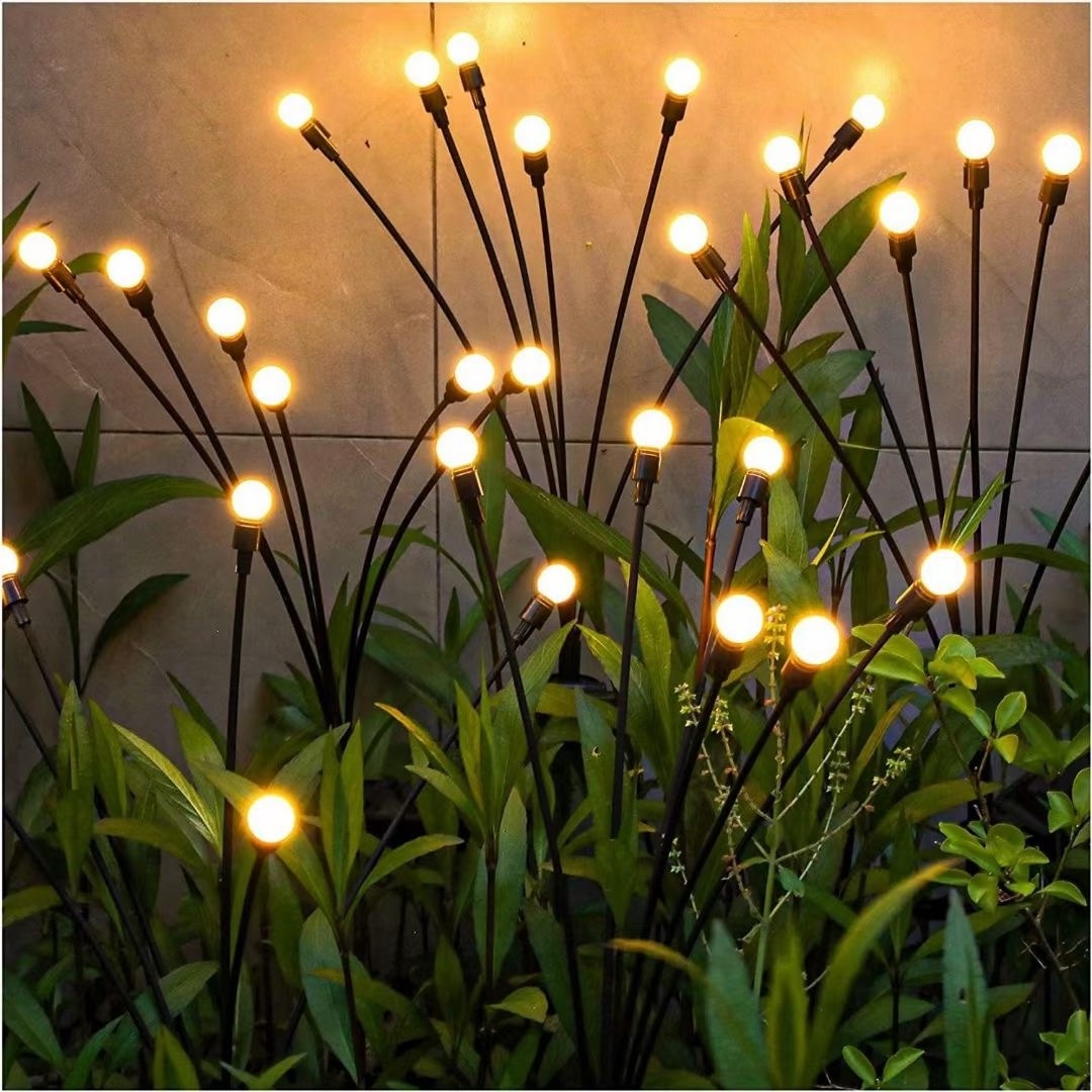 Holiday wedding party 6/8/10 led light swaying decoration IP65 waterproof firefly light solar garden light