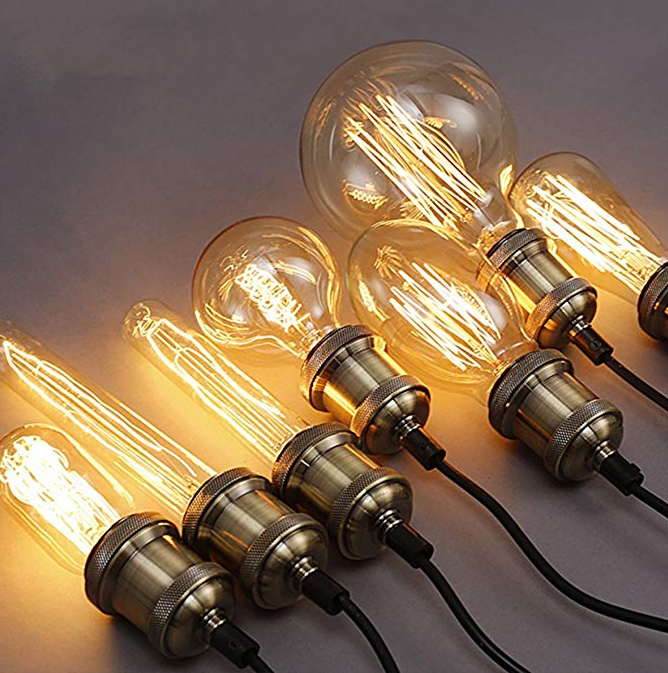 Retro Edison Light Bulb E27 220V 40W A19 A60 ST64 T10 T45 T185 G80 G95 Filament  Incandescent Bulb Edison Lamp