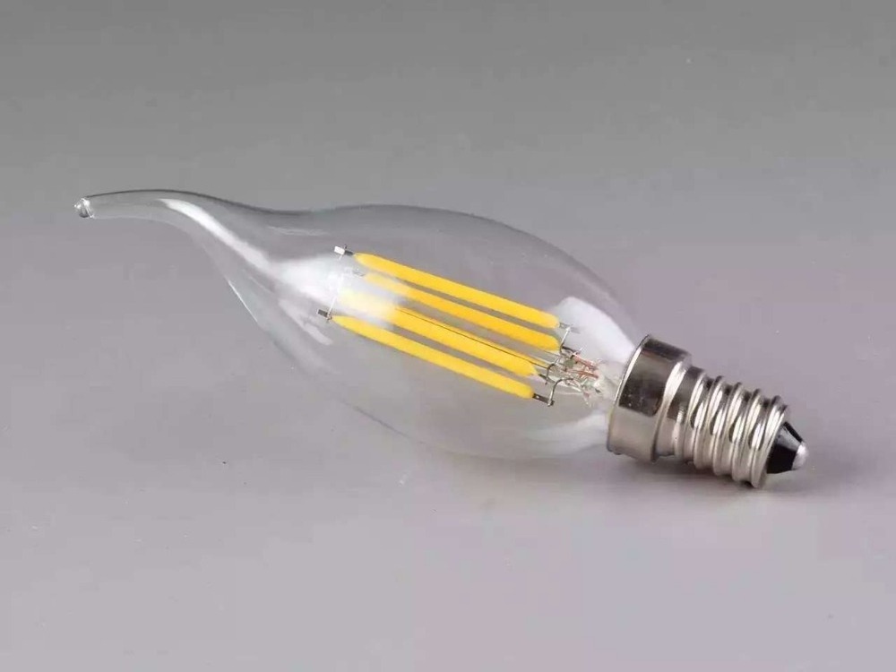 Candle Shape E14 E12 C35 Filament Led Bulb with 220V 110V clear antiquated led filament bulb