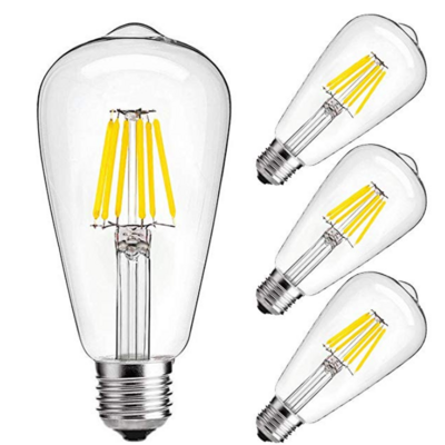 110v 220v ST64 E27 4W 6W 8W Amber Clear Glass st64 Led Filament Bulb