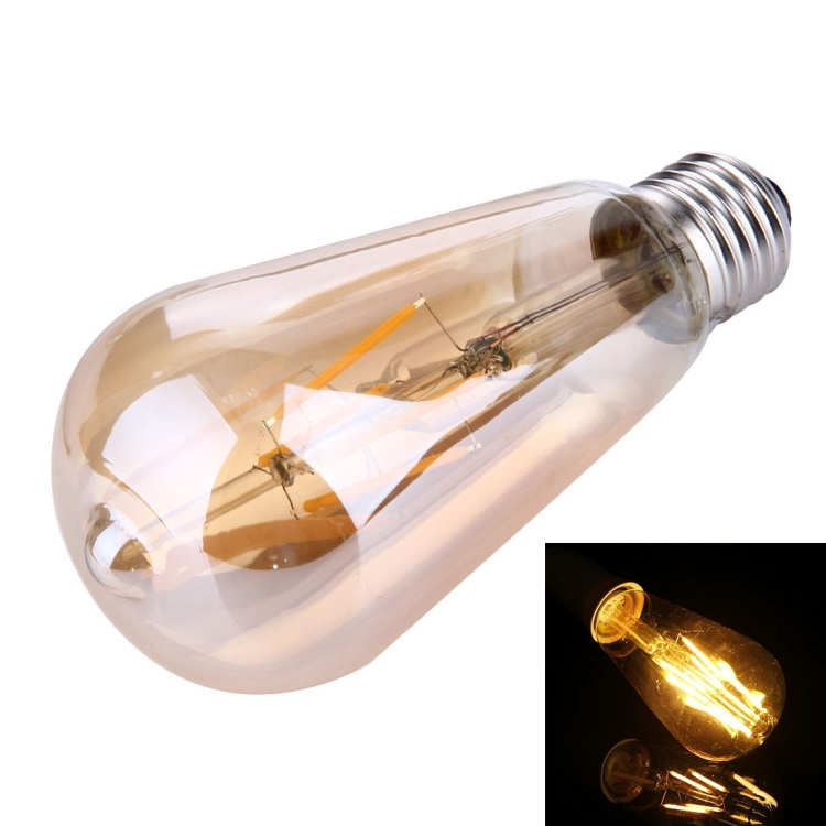 110v 220v ST64 E27 4W 6W 8W Amber Clear Glass st64 Led Filament Bulb