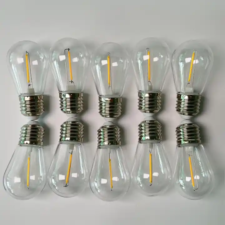 1W/2W/4W Outdoor Decoration Plastic Shatterproof E26 E27 S14 Led Light Bulb For Patio String Light