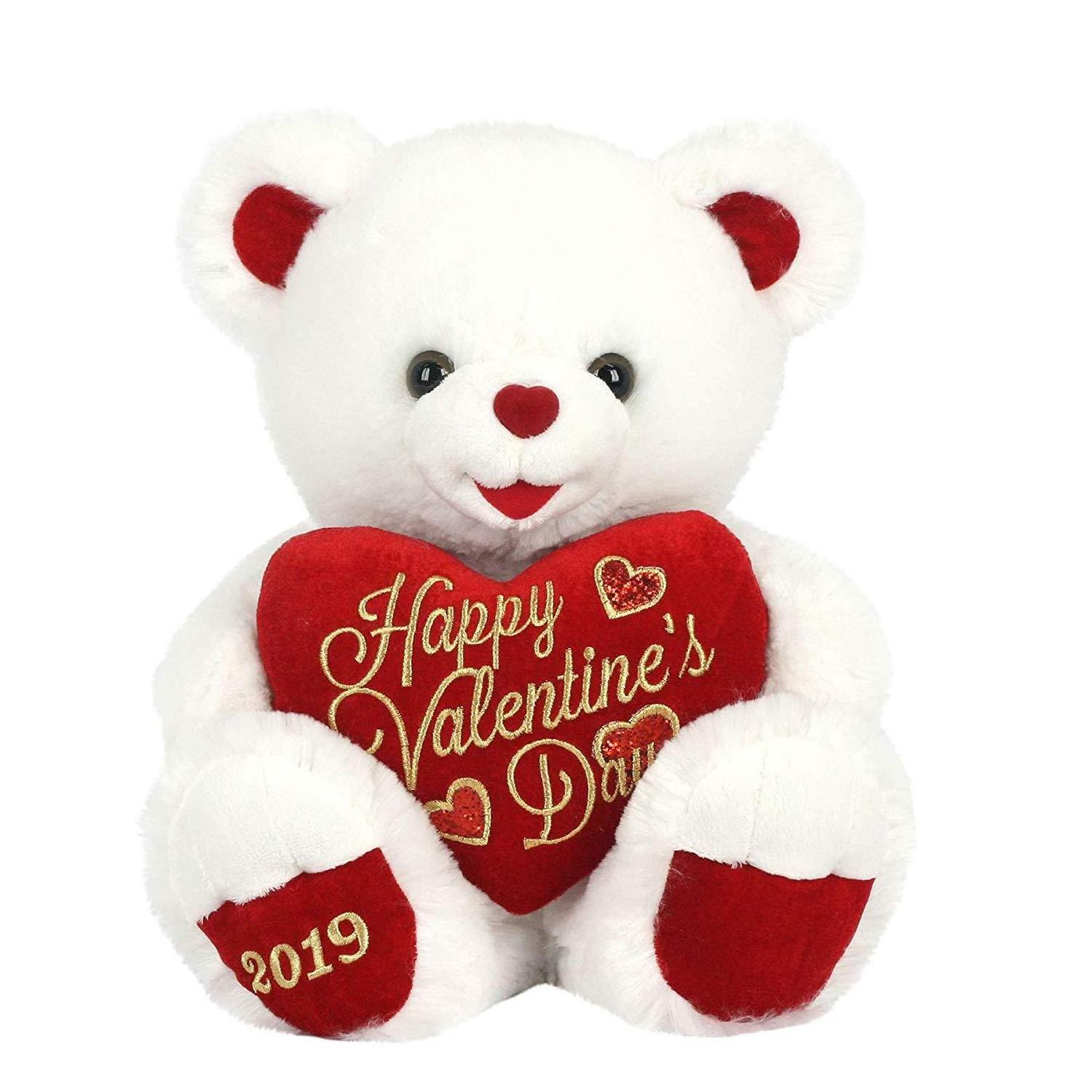 newly developed custom animal valentine gifts red heart teddy bear soft plush stuffed velboa animal