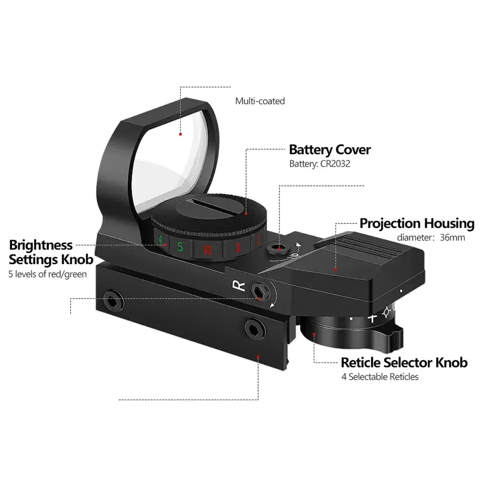 Hot 20mm Optics Holographic Red Dot Sight 4 Scope Sight Hunting Scope