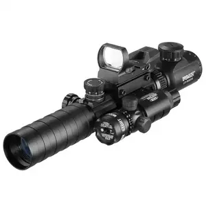 Prosun Wholesale Optics telescopic3-9x32 illuminated scope with green Laser and red green dot sight hunting scope