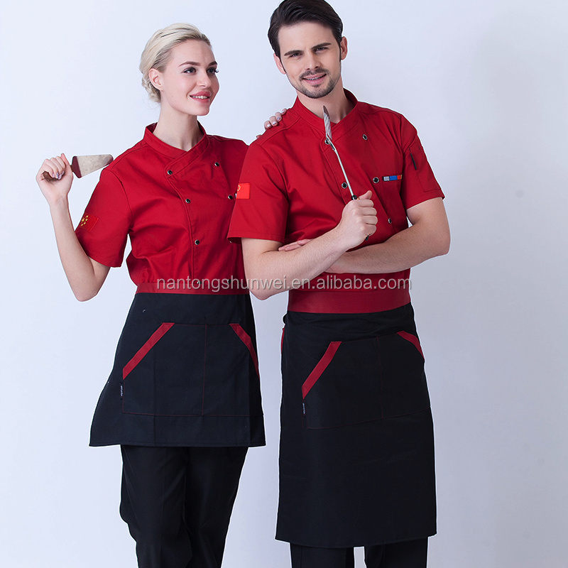 Custom OEM chef jacket chef uniform modern custom restaurant hotel waiter waitress uniform