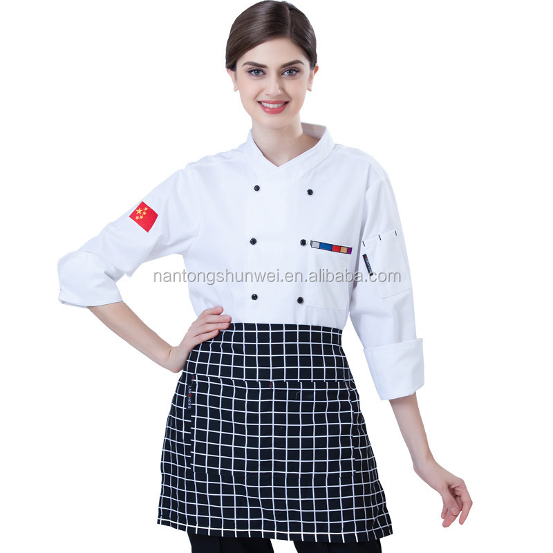 Custom OEM chef jacket chef uniform modern custom restaurant hotel waiter waitress uniform