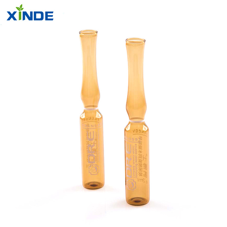 Tubular clear amber pharmacy open Ampoule bottle for injection medicine use