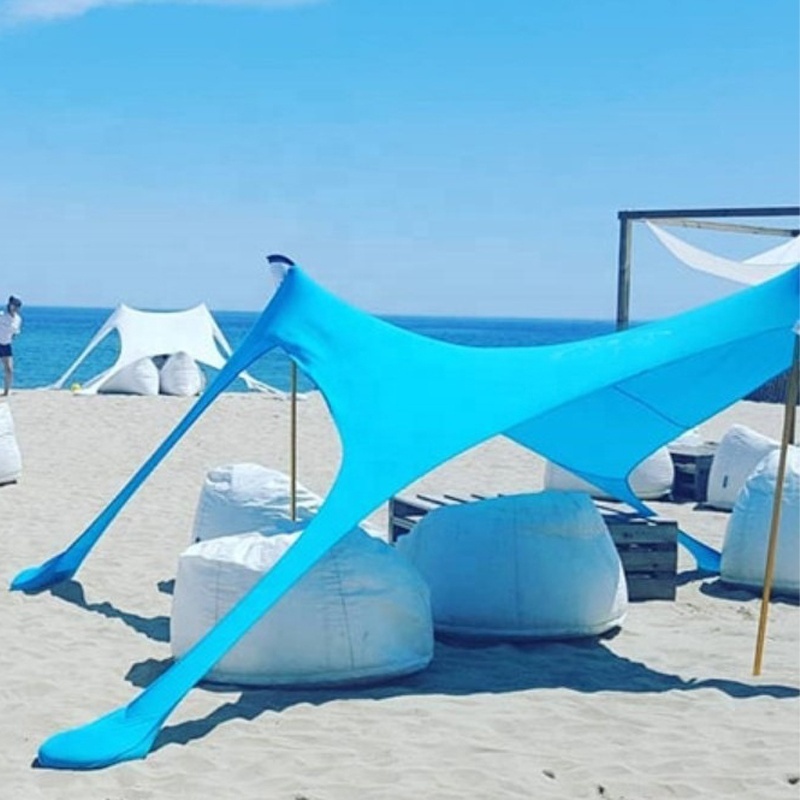 Sun Shelter Shade Canopy Pop Aluminum Poles Up Portable Outdoors Beach Tent Umbrella for Beach