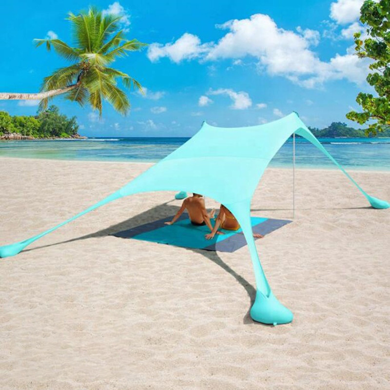 Sun Shelter Shade Canopy Pop Aluminum Poles Up Portable Outdoors Beach Tent Umbrella for Beach