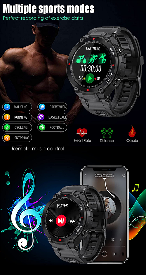 Amazon Hot Selling K22 Smartwatch Touch Screen OEM ODM Sport Call Wristband K22 Realtek 400mAh Large Battery Smart Watch