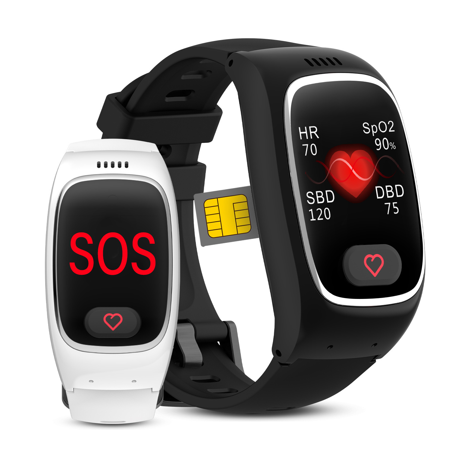 N H66 SOS GPS Elderly Smart Wrist Watch Fall Detection Blood Pressure Oxygen Temperature Waterproof  Monitor For Elderly