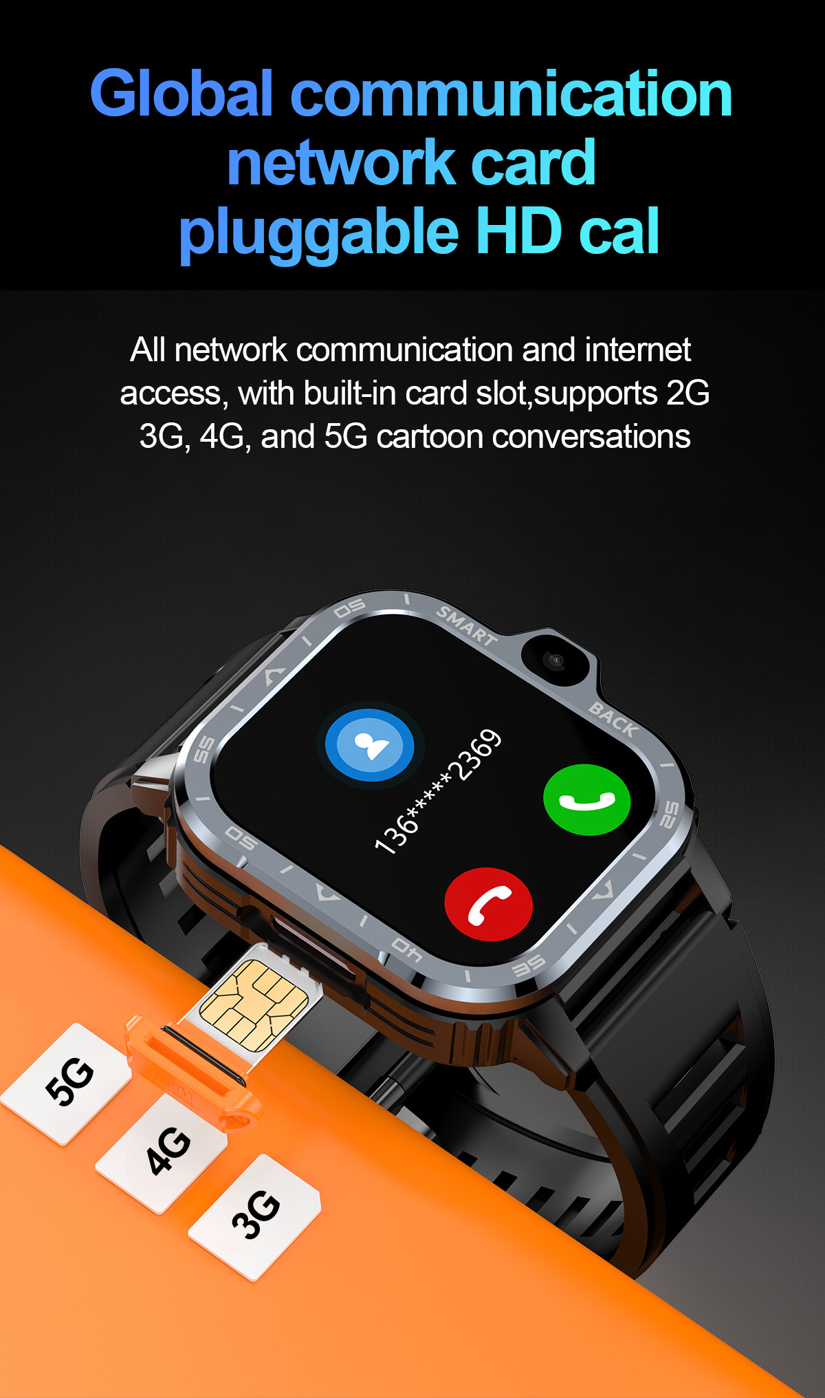 2024 5G Video Camera Call Mobile Smartwatch Phone GPS WIFI Dual  PGD IOS Fashion Android Outdoor Sport 4G Sim Card Smart Watch