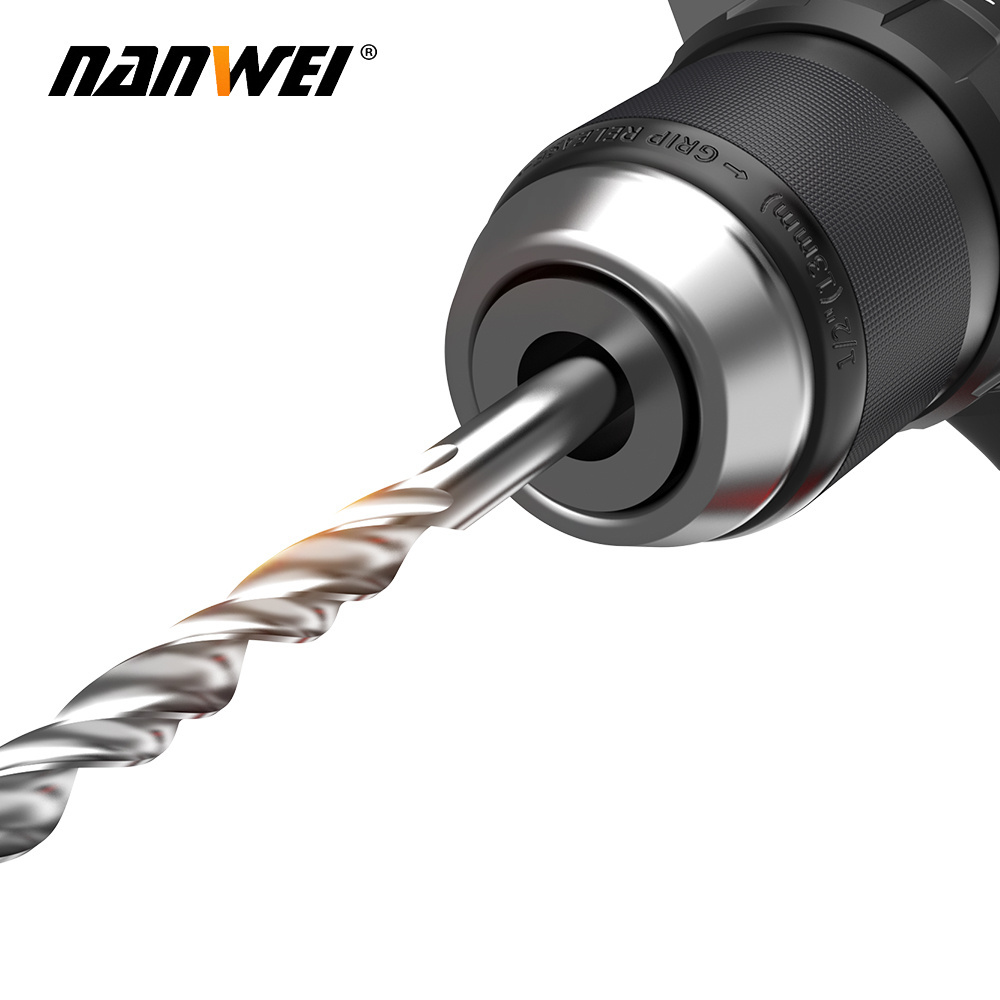 NANWEI 21V Industrial Grade Impact Electric Power Tools Lithium Battery Cordless Drills Brushless Motor Durable