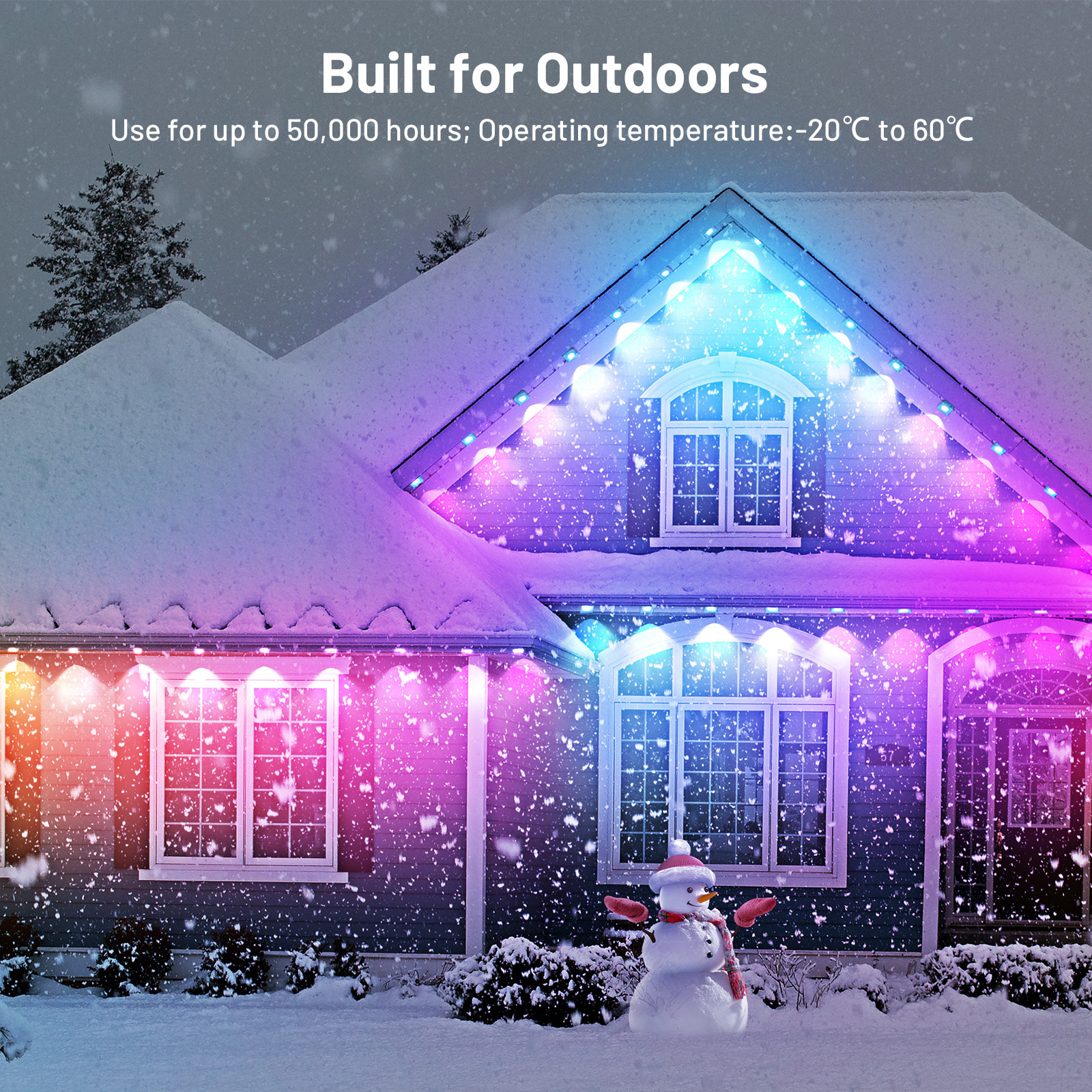 Outdoor Led Holiday Smart App Control rgbic Christmas RF433 Remote Control Led Permanent outdoor lights for the home