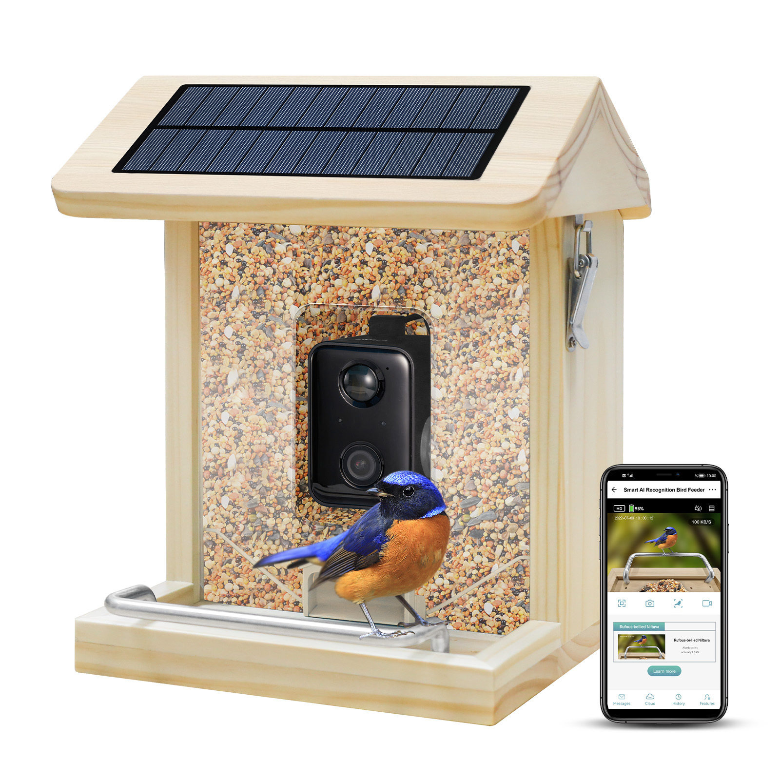 Smart Ai Bird Feeder Cage Box Wooden Squirrel Proof Water Outside 180 Window Metal Wood Plastic With Camera Humming  Bird Feeder