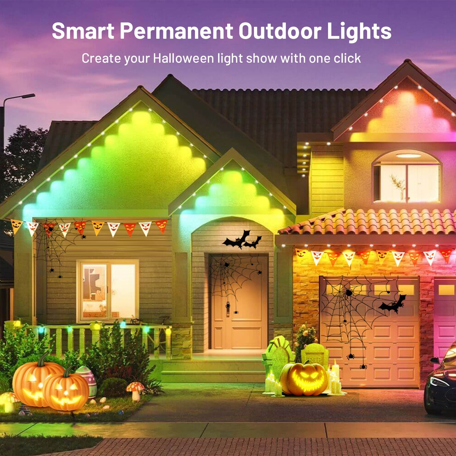 LED smart permanent  lights   IP67 Waterproof festival Decorations night light with Music Sync Works with Alexa Google home