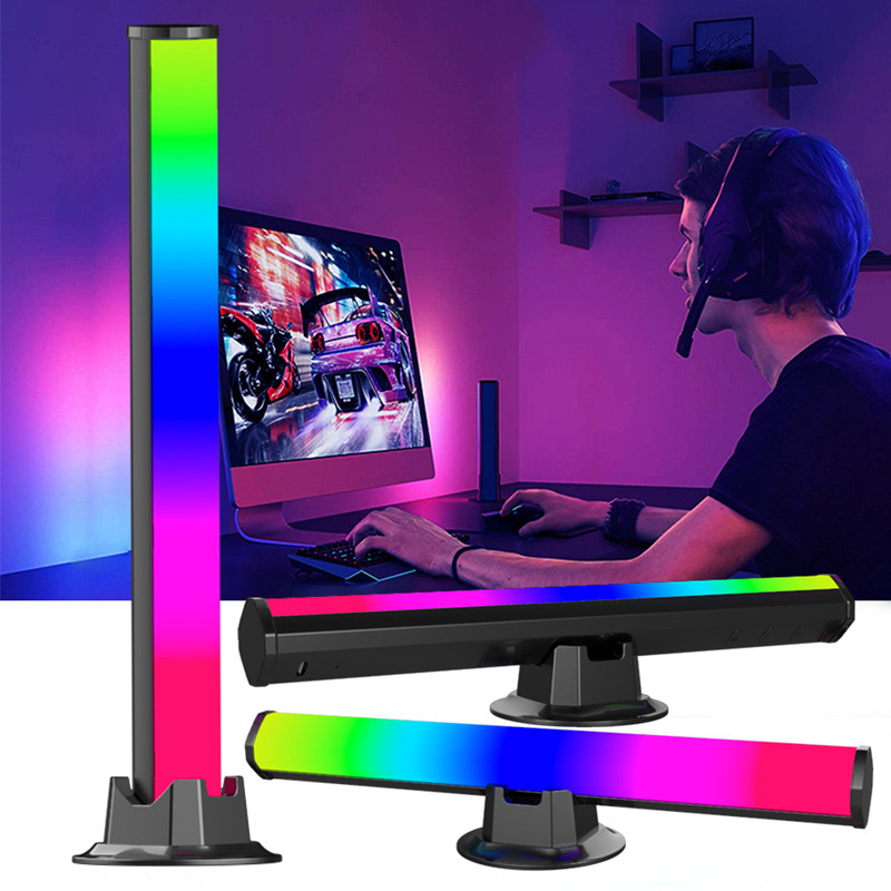 2PCS Smart RGBIC LED Light Bars Ambiance Backlights Light Bar Music Sync Kit for Gaming Table lamp Controlled by APP Alexa