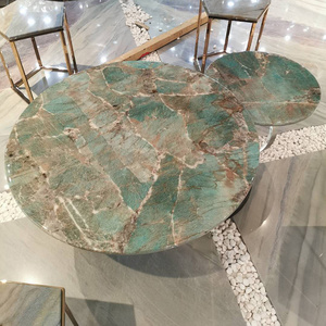 Amazon Green Composite Round Quartzite Green Onyx Jade Table Top