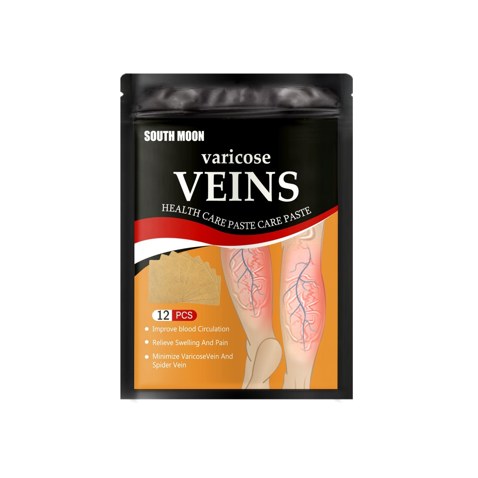 Best Selling 12pcs/Box Varicose Veins Treatment Patch Herbal Ingredients Body Care Varicose Veins Patch