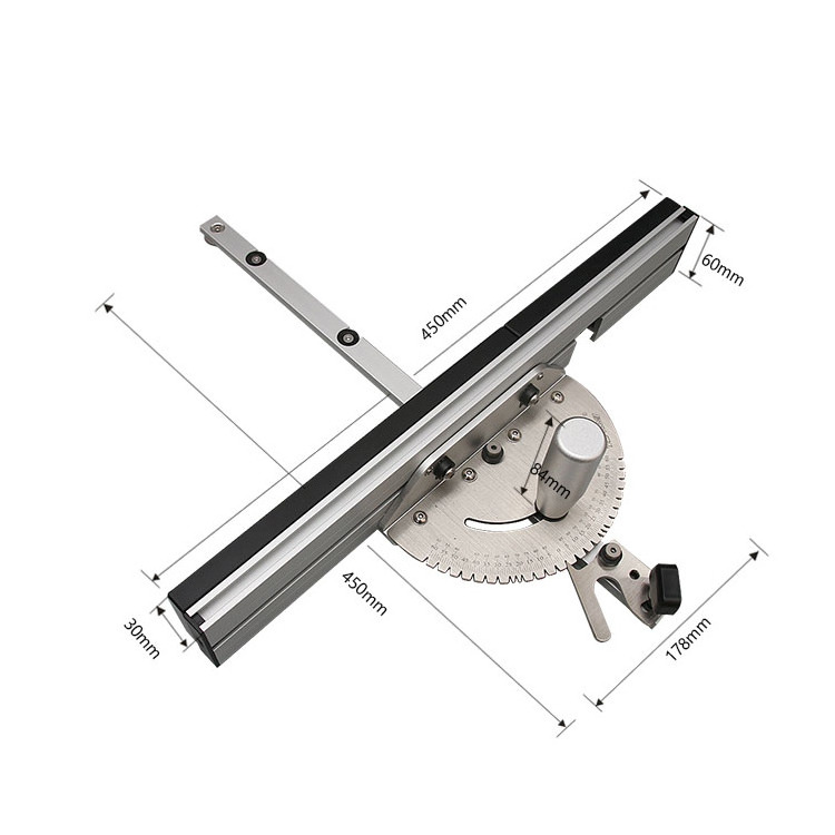 450mm Angle Miter Gauge Sawing Assembly Ruler Box Joint Jig Track Stop Limit Profile Fence Woodworking Tools Table Saw Router