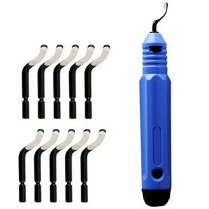 1 Set Tools Fixed Handle Plastic Burr Pocket Knife NB1100 Scraper+10pc BS1010 Blades Trimming Neaten Deburring Head Cutter