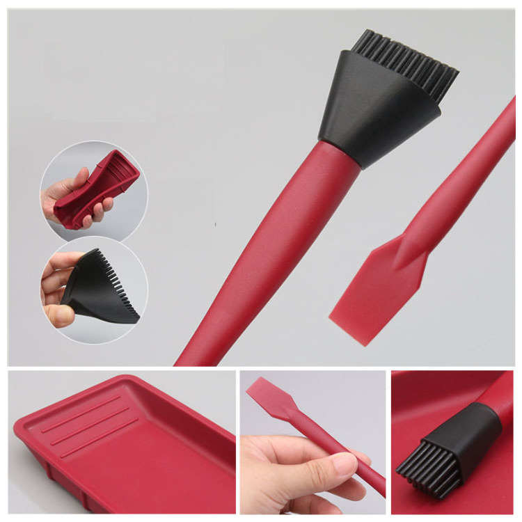 4pcs Soft Silicone Woodworking Glue Tools Kit Wide Brush Narrow Brush Thin Blade Shovel Flat Scraper Glue Tray Wood Gluing