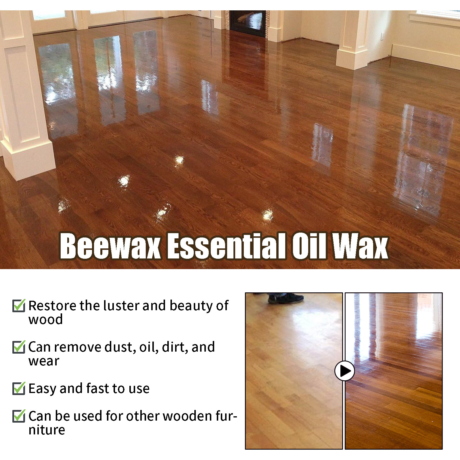 Popular OUHOE natural beewaxs essential oil wax furniture floor wood care polishing waterproof anti scratch refurbishment wax