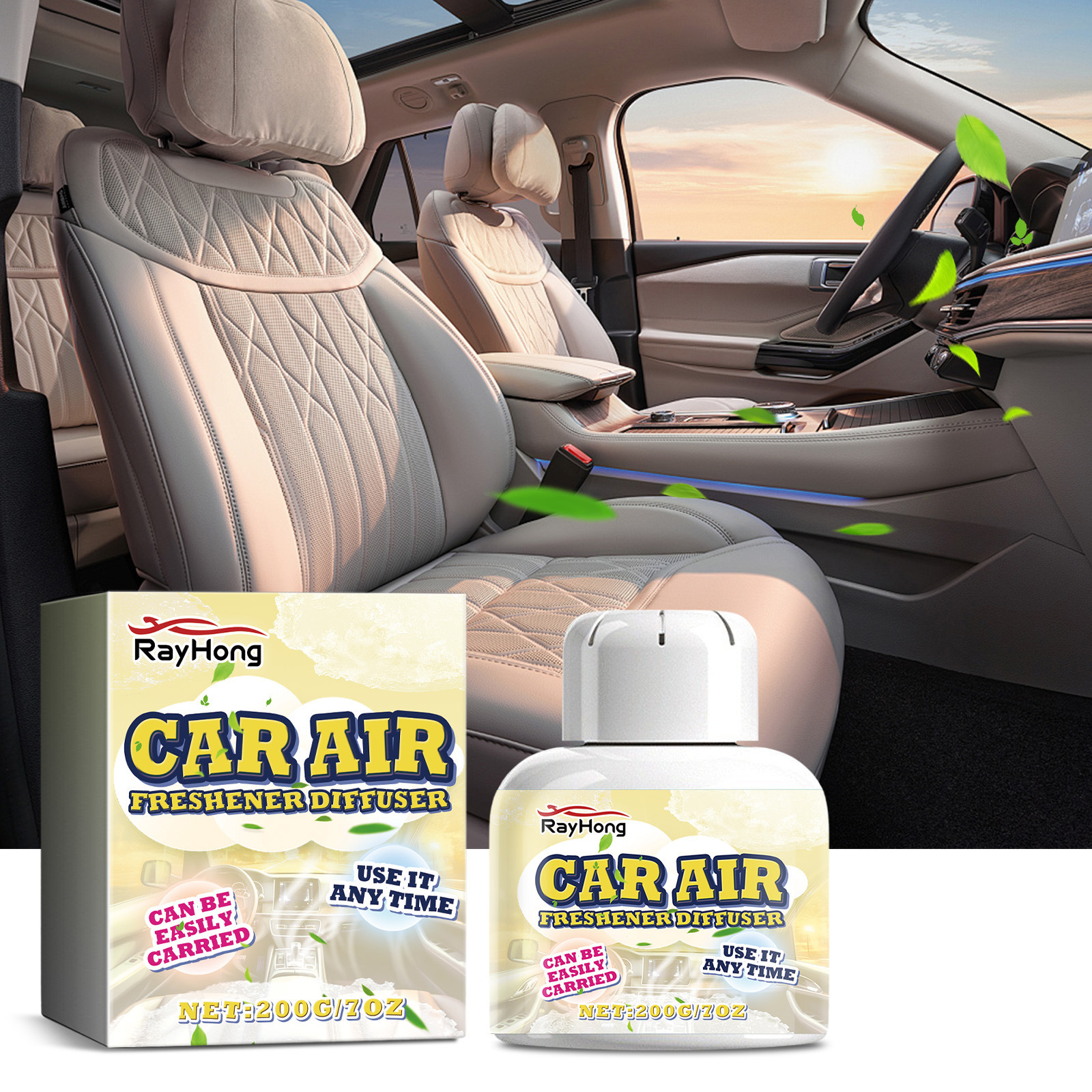 The new car has a fresh and fragrant aroma diffuser with a light fragrance and long-lasting smoke removal purifier