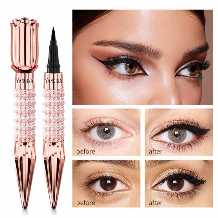 Hot selling YANQINA Waterproof Eyeliner Pencil Liquid Makeup Beauty Cosmetics black colors Liquid Eyeliner