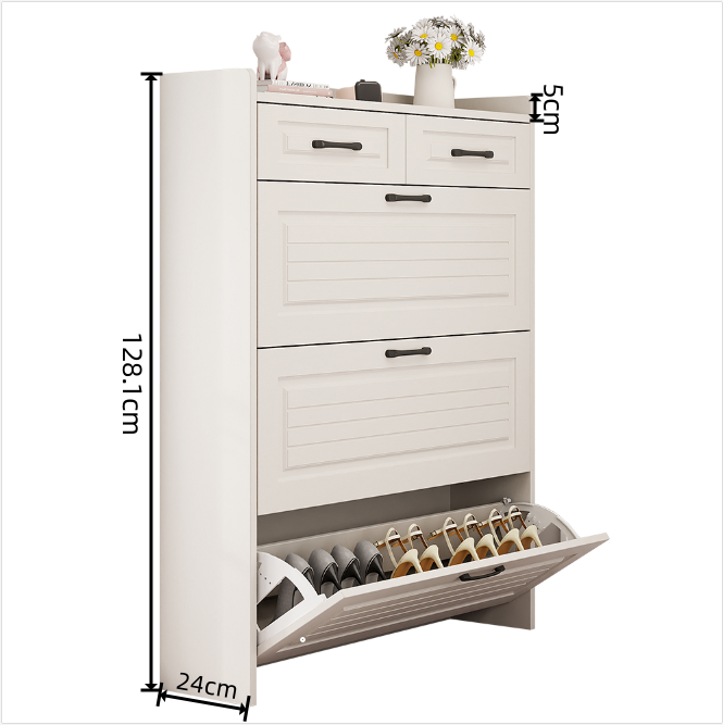 Wooden Shoes Rack cabinet white customized height 128.1cm Shoe Storage Organizer Shoes Cabinet for entryway narrow