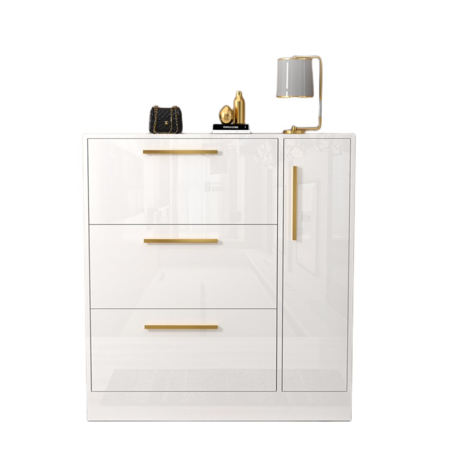 Door after pure white simple tipper shoe cabinet can be adjusted can put boots three drawers shoe cabinet 4 door shoe cabinet