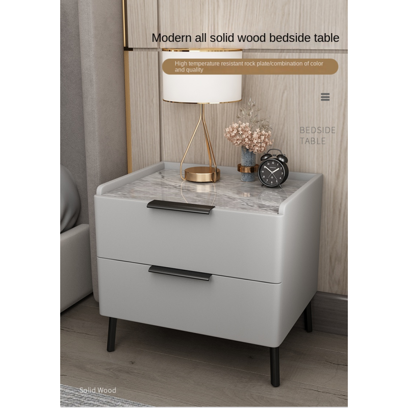 bedroom furniture Modern Bedside Table MDF Nightstand Unit Cabinet 2-Drawer Bedside Table Night Stand