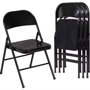 Wholesale high cost performance black steel metal folding garden chair for events