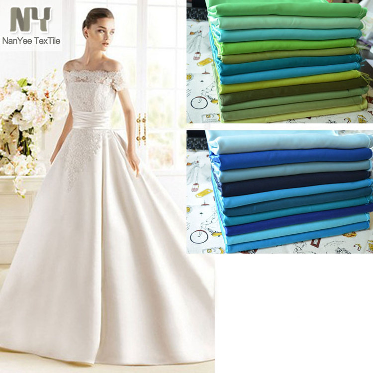 Wholesale 205gsm Stretch Polyester Matte Duchess Bridal Satin Fabric On Wedding Dress