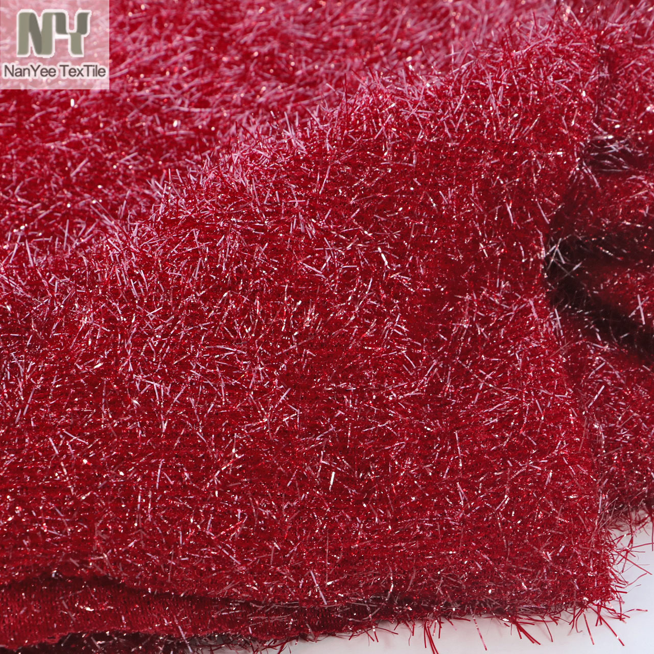 Nanyee Textile Knitted Twinkle Burgundy Tinsel Hacci Fabric For  Hoodies & Sweaters