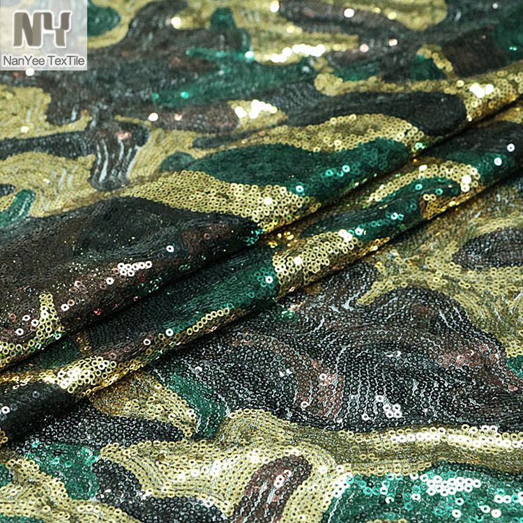 Nanyee Textile Trade Assurance Supported Camouflage Fabric With Sequin