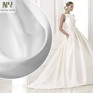 Wholesale 205gsm Stretch Polyester Matte Duchess Bridal Satin Fabric On Wedding Dress