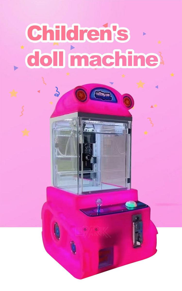 Amusement Park Mini Doll Crane Claw Machine Dollar Bill Acceptor Claw Machine